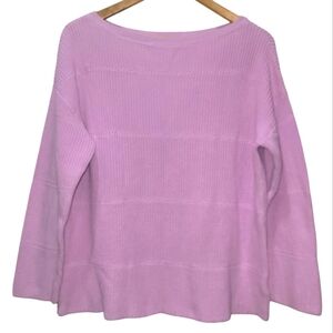1X TALBOTS 100% Pima Cotton Lilac Boat Neck Long Sleeve Knit Sweater